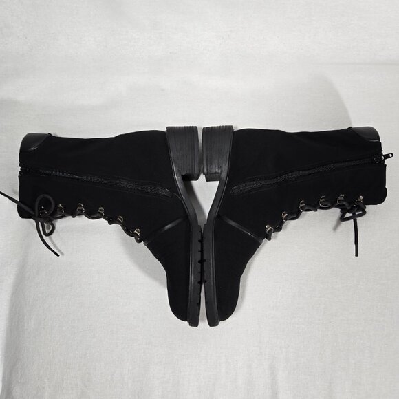 STUART WEITZMAN Eclectic Grandpa BLACK Nylon Upper Combat Boots Women Size 7.5B - Picture 11 of 17